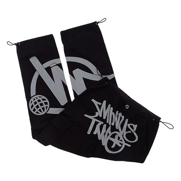 Miinus kaksi haalarit Leveä jalka Goth Workwear Miesten Y2k Star Alt black grey XL