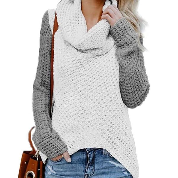 Plus ize Kvinnor Chunky stickad varm Raglan ärm stickad tröja Gray S