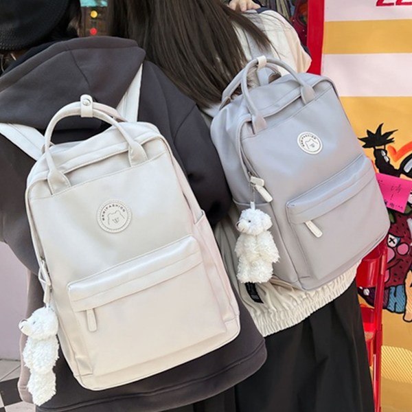 Flicka Skolryggsäck Mode Dam Nylon Skolväska Japansk stil Laptop Ryggsäck Cool kvinnlig bokväska Studentväskor Gray