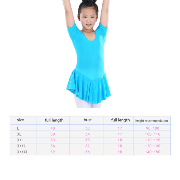 Barns balettklänning Leotard med kjol Danskostymer Tutu Blue 150cm