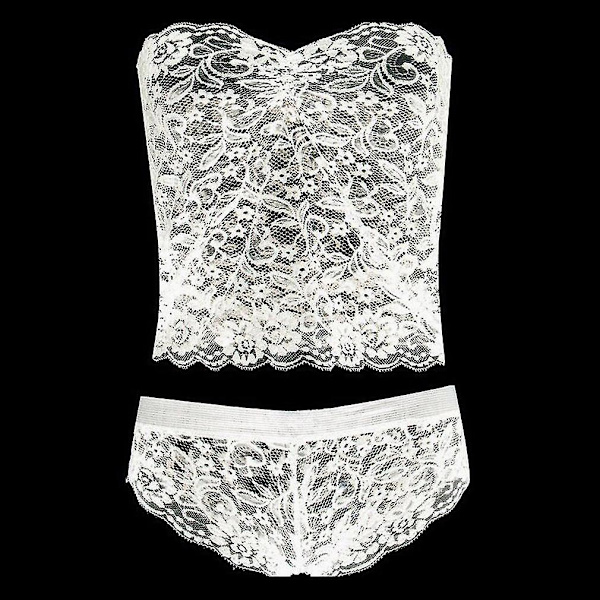 Sexiga spetsunderkläder Vita nattkläder Babydoll G-string