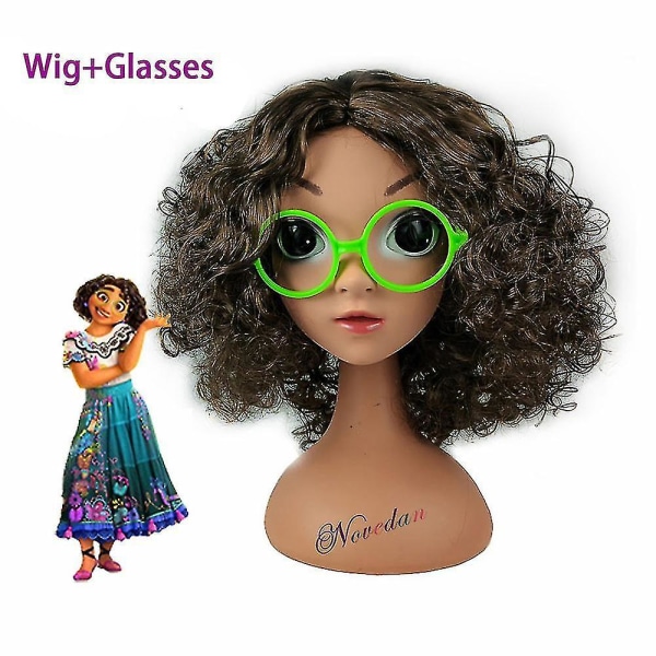 Encanto Cosplay Vuxen Isabella Mirabel Madrigal kostym Dolores Pepa Princess Dress Girl Dam Barn Mirabel Wig Glasses
