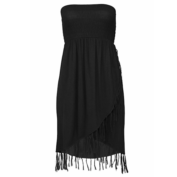 Rento kesämekko naisille, hihaton lyhyt hame ilman olkahihnaa Black,S