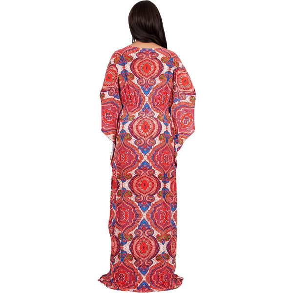 Kaftan Boho Print Jersey Flowy Casual Abaya for kvinner L