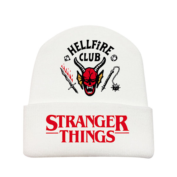 Mode Vinter Varm Ull Hat Stranger Things Beanie Hat Cosplay white