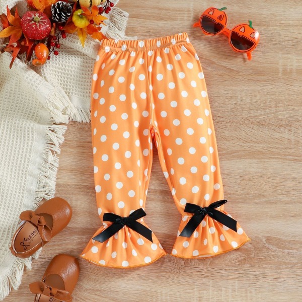 Baby Girls Fall Polka Dot Pumpkin Outfit 100CM