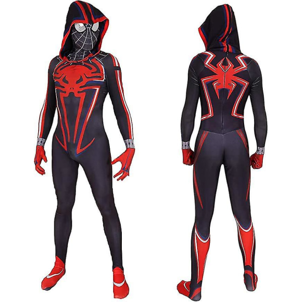 Svart Spiderman Onesie Voksen Cosplay kostyme for barn 110cm 130cm