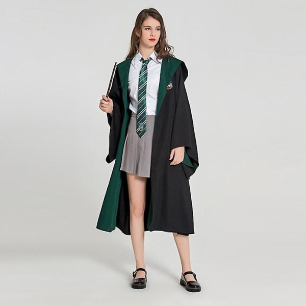 Magic Wizard Harry Potter Cosplay -asuviitta aikuisille lapsille Green 150