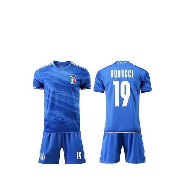 23-24 Italiens landshold Hjemme Bonucci No.19 Fodboldtrøje T-shirt XXL