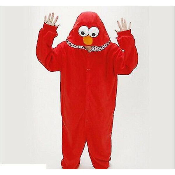 Adult Sesame Street Cookie Elmo Costume Pyjamas_y o Red M