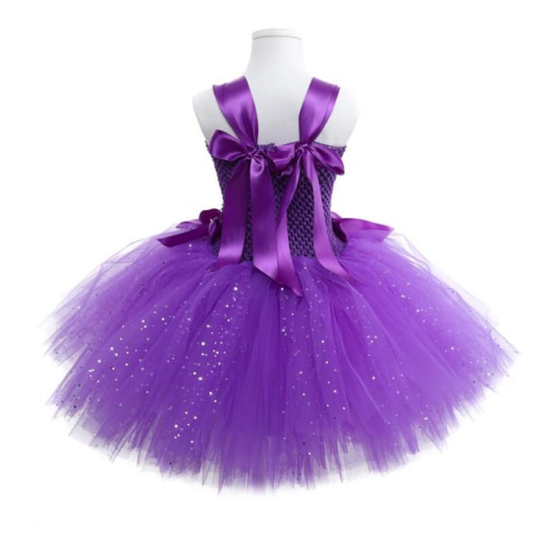 Fairy kostym för flickor klänning set födelsedag Halloween purple just dress 100cm