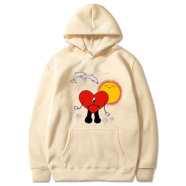 Merch Bad un verano sin ti hoodie herr dam sweatshirt pullover khaki L
