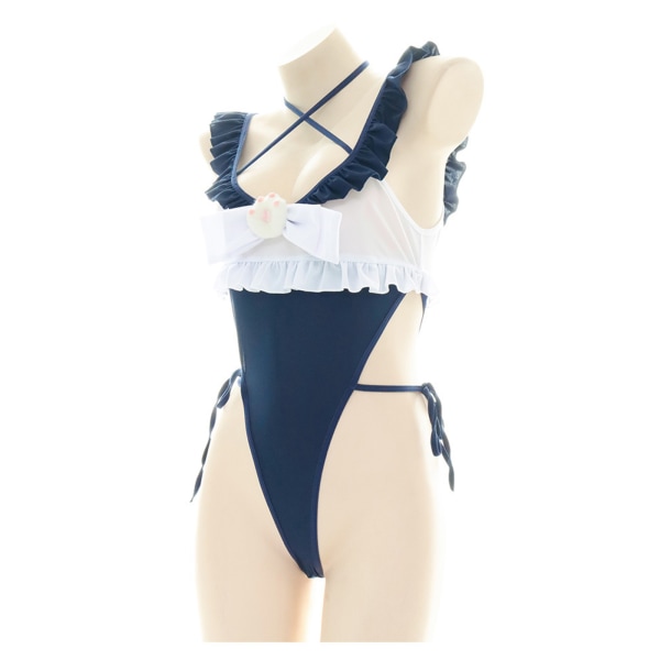 Dam Lolita Söt Skolflicka Maid Baddräkt Anime Sukumizu Cosplay Kostym Sexig Skönhet Rygg Bodysuit Underkläder Set