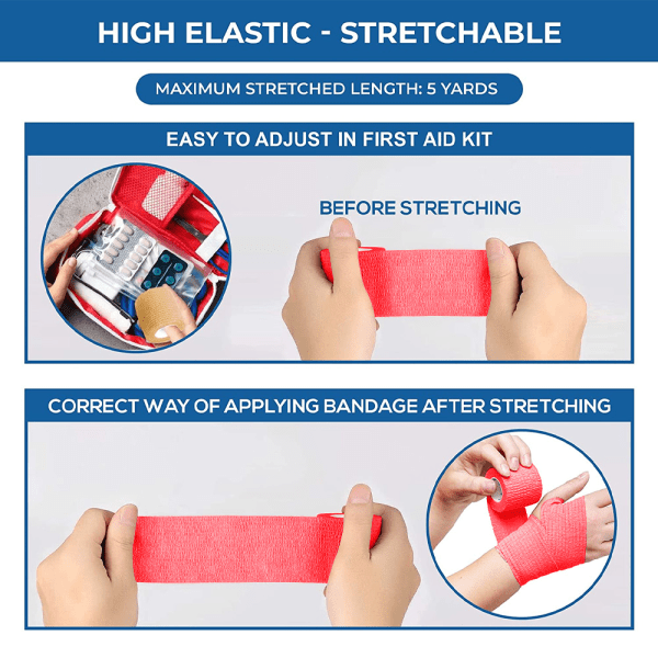 Självhäftande non-woven bandage - Sport elastiskt bandage för red
