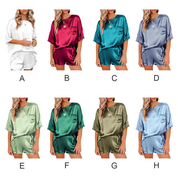 2 stk Dame pyjamas og kortærmet sommer leepwear Green S