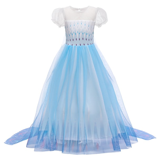 Kids Girl Frozen 2 -asukuningatar Elsa Princess Cosplay Party -fani 120 cm