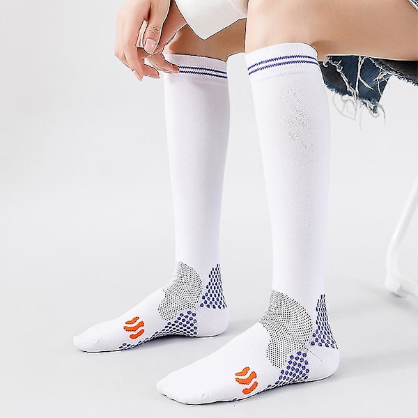 Sport Kompressionsstrumpor Fotbollsstrumpor Dam Herr Run Nurse Socks För Ödem Diabetes Åderbråck White2(5Pairs) S-M(EU34-39)