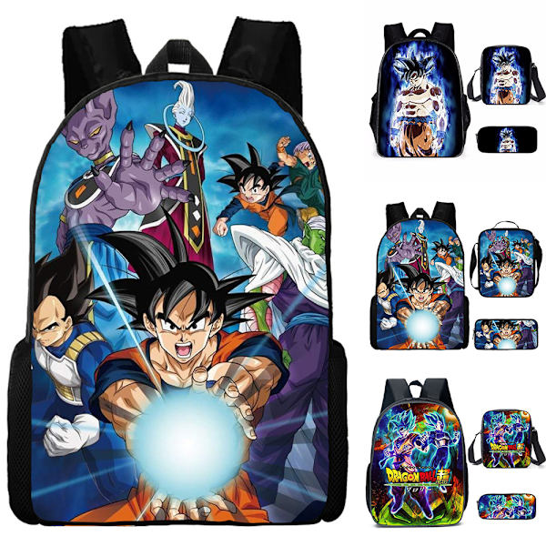 Toddler Kids Dragon Ball ryggsekksett med etui rossbody Vesker Skolesekk C