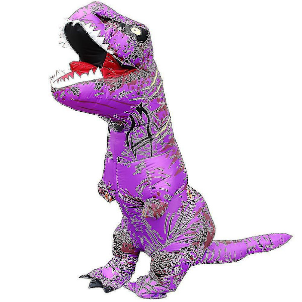 Barn Voksen Dinosaur Oppblåsbare Cosplay Kostymer T-rex Anime Tegneserie Festkjole Kostymer Halloween Kostnad purple