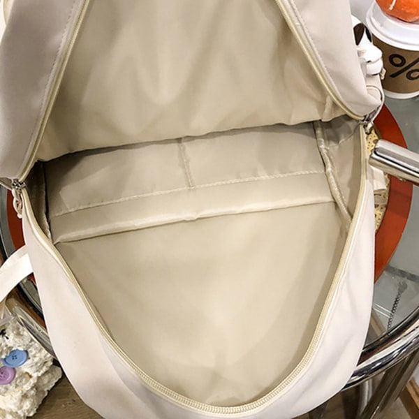 Ryggsäck med stor kapacitet, reseryggsäck med multi fickor för vuxna tonåringar barn vit white