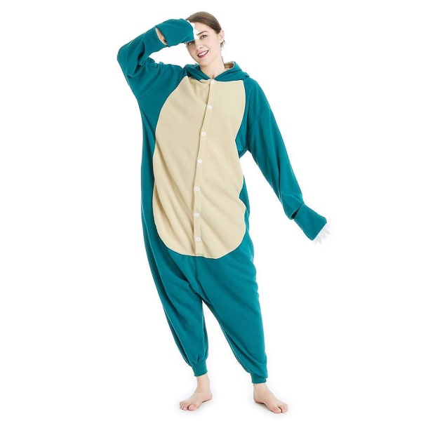 Reedca Snorlax Vuxen Onesie Halloween Cosplay Kostymer Anime Pyjamas för kvinnor och flickor, knappstängning 1 XL