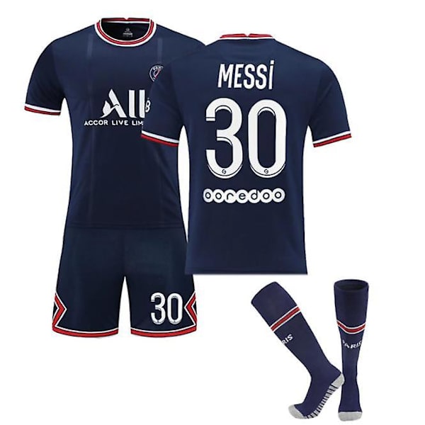 Fodboldsæt Fodboldtrøje Træningstrøje Messi Blue L(175-180cm)