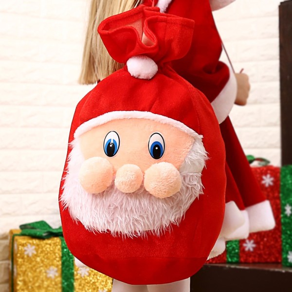 Tomtekostym jul Cosplay kostymer för barn Söt ryggsäck girls suit L(130cm)