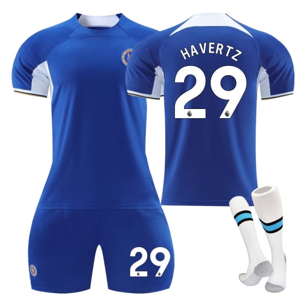 23-24 Chelsea home lasten opiskelijoiden harjoituspuku jersey urheilujoukkueen peliasu NO.29 HAVERTZ NO.29 HAVERTZ 16