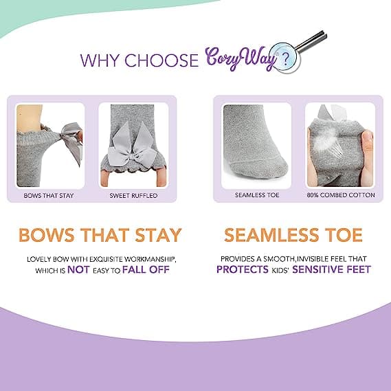 Baby jenter knestrømper 6-delt bowknot sokker Infant Plea