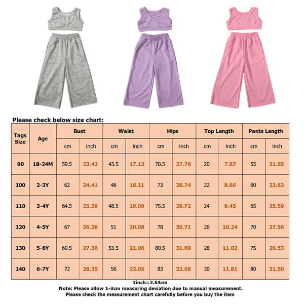 Toddler ärmlösa sommaroutfits Enfärgade skjortor + byxor Pink 130cm