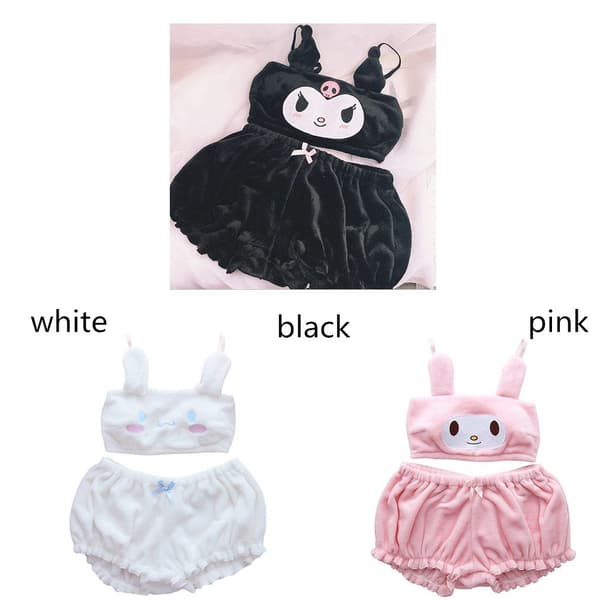 Pyjamas for kvinner Cosplay Kawaii BLACK S
