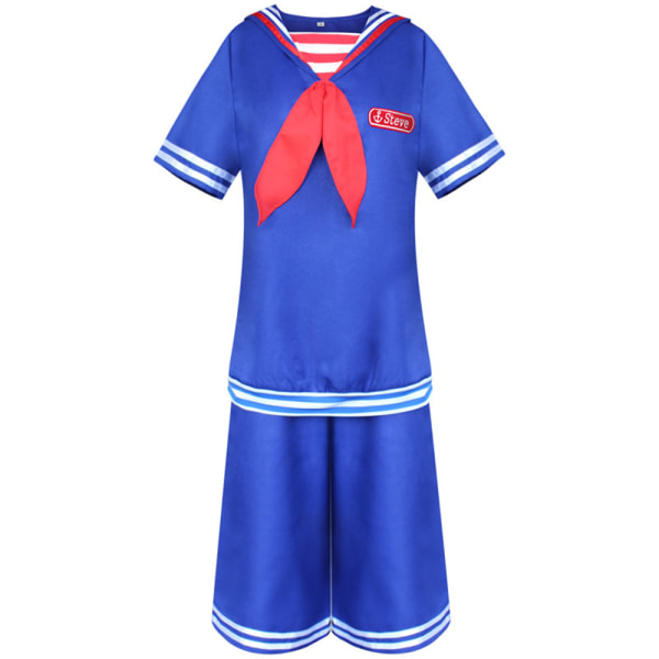 Stranger Things Kvinnors Cosplay Marinblå Uniform Kostym Halloween Men XL