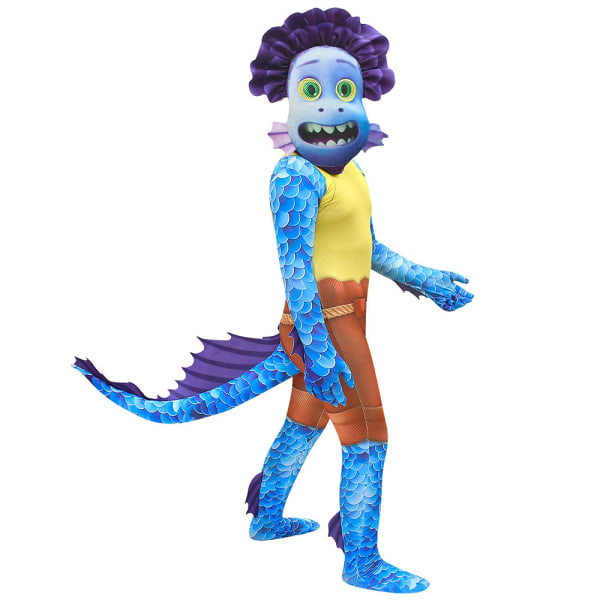 Boy Sea Monster Cosplay Jumpsuit Kid Halloween kostym med svans 150cm 140cm