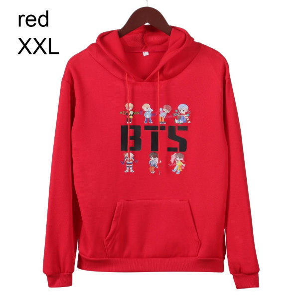 BTS Hoodies Syksy Sweatshirts PUNAINEN red XXL