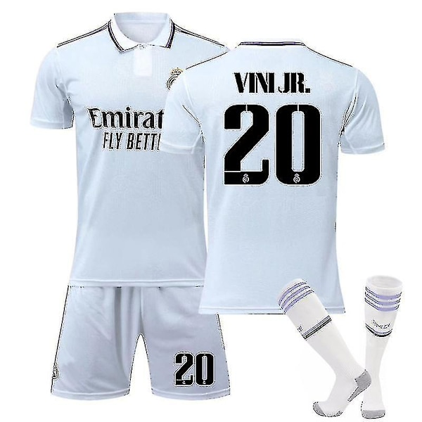 22-23 Real Madrid hjemmefotballdrakt nr. 20 Vini Jr L