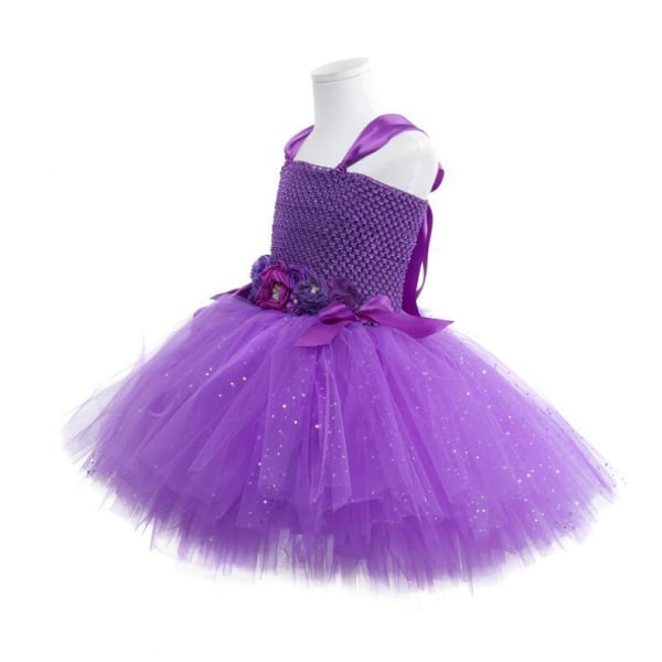 Fairy kostyme for jenter kjole sett bursdag Halloween purple 4pcs 110cm