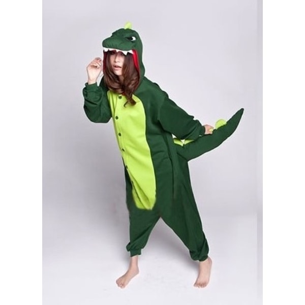 Fancy Cosplay-kostume Onesie-pyjamas Nattøj til voksne Dinosaur S XL