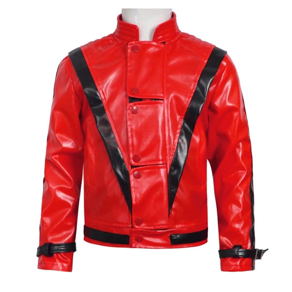 Röd läderjacka för män, klassisk bikerstil, Halloweenfest, utekväll, present A A 120