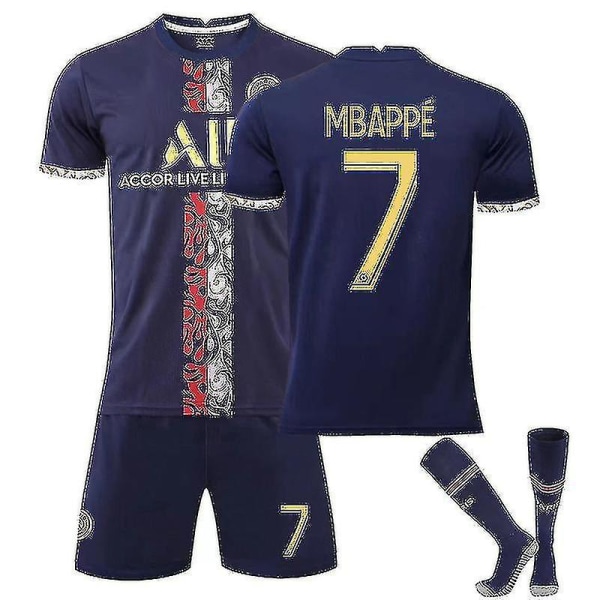 Mbappe hjemmebanetrøje, Jersey Mbappe 7 Kids 28(150-160CM)