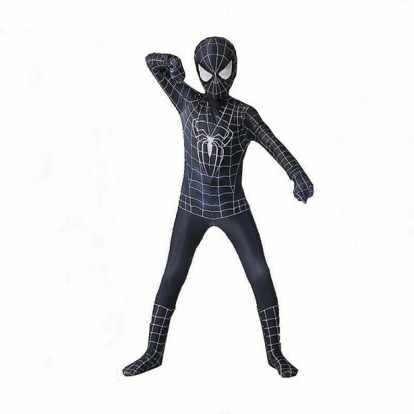 Spiderman Cosplay kostyme for barn Black spiderman 11-12 Years