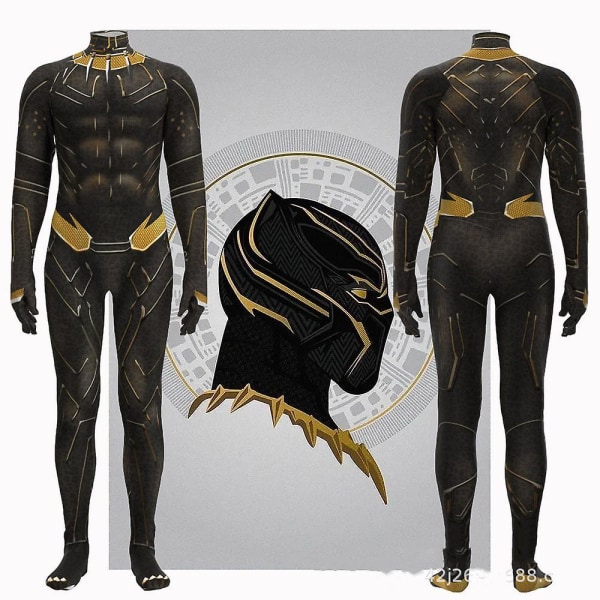 Black Panther Bodysuit CosplayParty Jumpsuit Voksen Drenge Kostume 120cm