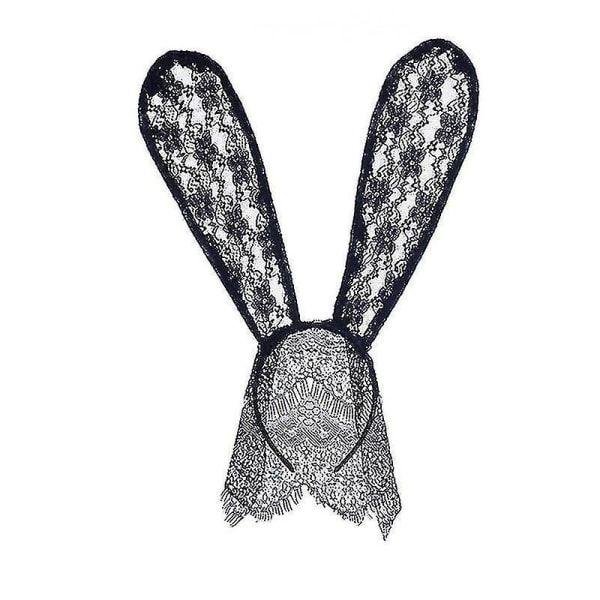 Sexy Bunny Ears Veil Headbands Lace Mask Veils Hair Band Black Rabbit Ear Hair Hoop Party Decoration Headdress Prom Cosplay Headwear Costume Ha BLACK