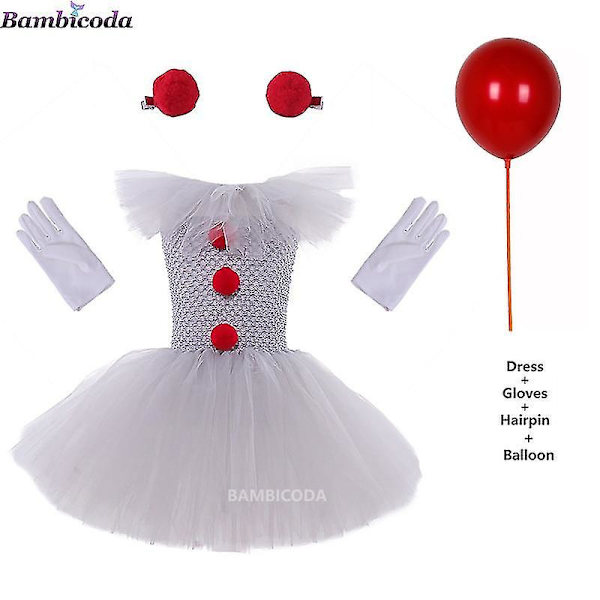 Harmaa Tyttöjen Halloween-asu Tutu Mekko Pelottava Klovni Lapset Karnevaalijuhlat Cosplay Vaatteet Lasten T a3