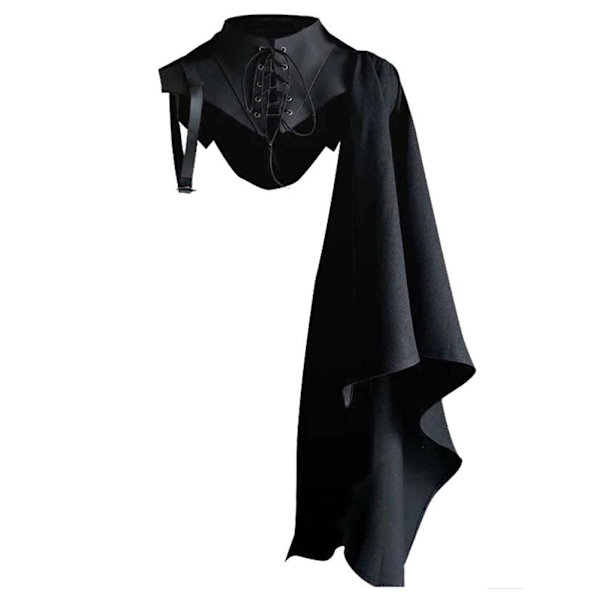 Halloween blondekrage kappe personlig en skulder cosplay kappe for barn Black without Hat L