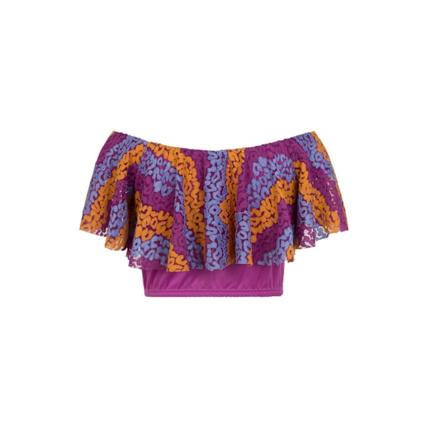 Girls On Film Dame/Dame Curtis Blondeoverlegg Bandeau Topp 14 Purple 14 UK