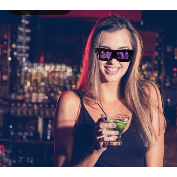 Smart Glasses LED Light Up -lasit Bluetoothilla blue