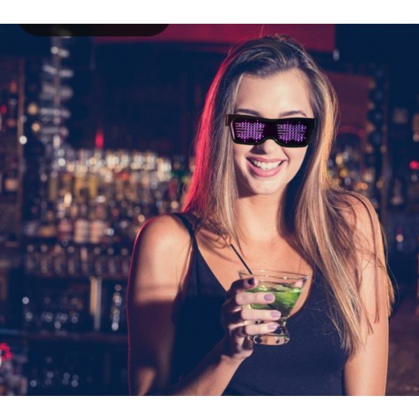 Smart Glasses LED Light Up -lasit Bluetoothilla red