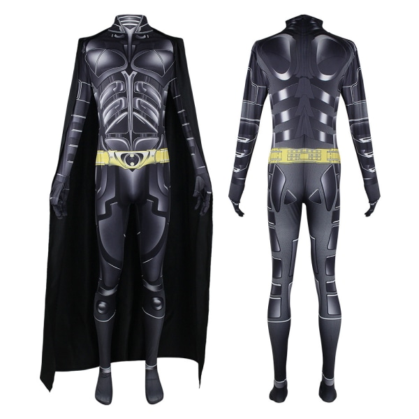 Batman Cosplay Festkostume til Jumpsuit Rollespilsoutfit L XL
