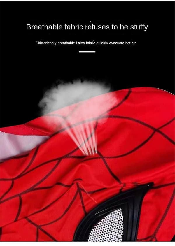 Sort Mj Spiderman Mask Cosplay - Børn