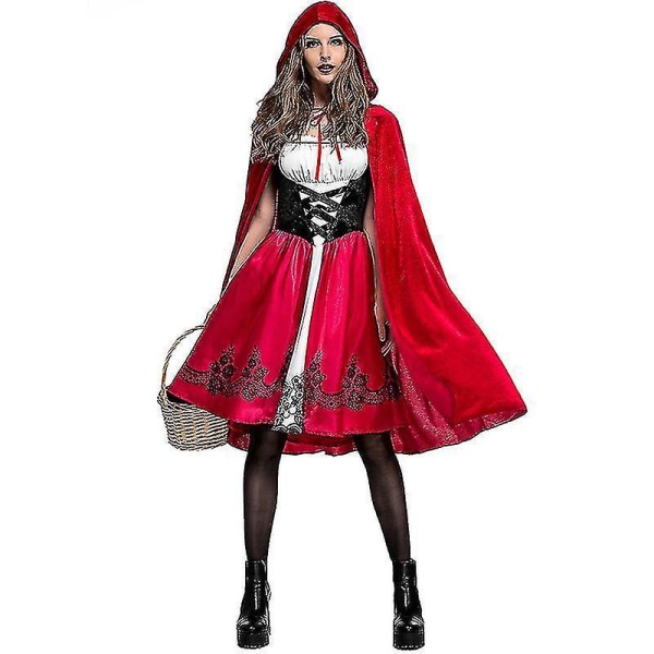 Kvinders Rødhætte Kostume Halloween Fantasy Hønefest Cosplay Kostume